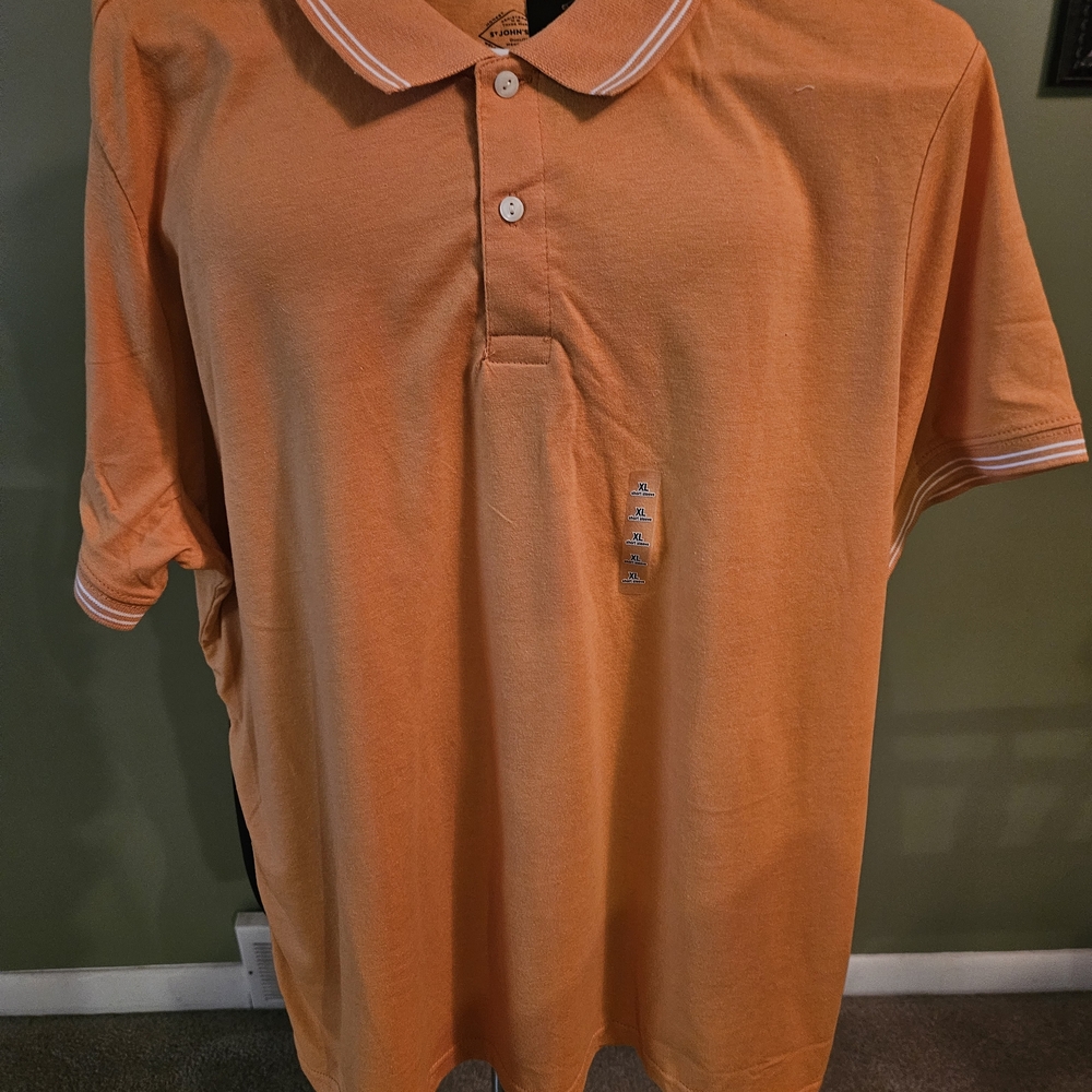 St. John's Bay Orange Polo with Contrast Tipping